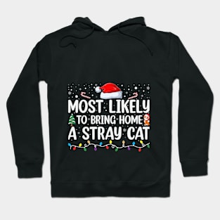 Most Likely To Bring Home Stray Cat Family Matching Hoodie